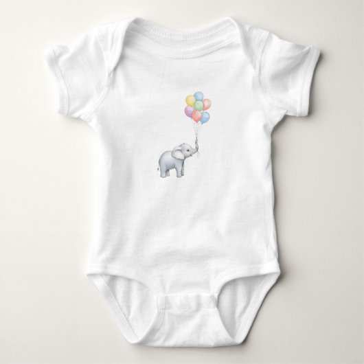 Cute Watercolor Elephant with Pastel Balloons  Romper (Voorkant)