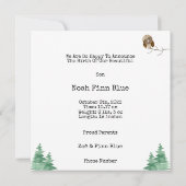 Cute Watercolor Forest Animals in Mountains Baby Kaart (Achterkant)