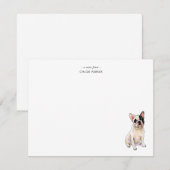 Cute watercolor French Bulldog Custom Flat Bedankkaart (Voorkant / Achterkant)