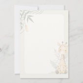 Cute Watercolor Giraffe Baby Shower Design Kaart (Achterkant)