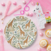 Cute Watercolor Giraffe Pattern Papieren Bordje (Feest)