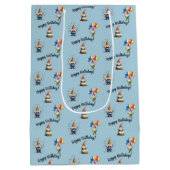 Cute Watercolor Gnome Birthday Celebration Medium Cadeauzakje (Achterkant)