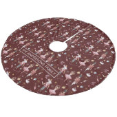 Cute Watercolor Hand Drawn Nutcracker Illustration Fleece Kerstboom Rok (Gekanteld)