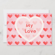 Cute Watercolor Hart Valentijnskaart