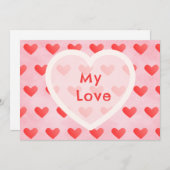 Cute Watercolor Heart Valentine Card (Voorkant / Achterkant)