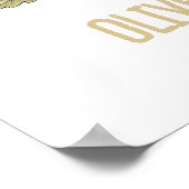 Cute Watercolor Hedgehog & Wildflowers Nursery  Poster (Hoek)