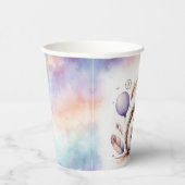 Cute Watercolor Hedgehog with Balloons Birthday Papieren Bekers (Rechts)