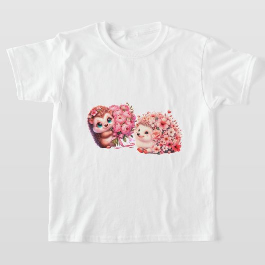 Cute Watercolor Hedgehogs in Love T-Shirt (Laagn)