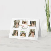 Cute Watercolor Holly Merry Christmas Multi Photo Feestdagen Kaart (Voorkant)