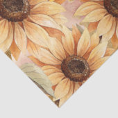 Cute Watercolor Honey Bees & Sunflowers Parchment  Tissuepapier (Detail)