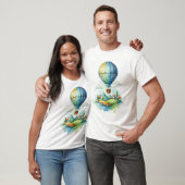 Cute Watercolor Hot Air Balloon T-Shirt (Unisex)