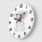 Cute Watercolor Koala with Glasses Grote Klok (Hoek)