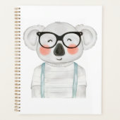 Cute Watercolor Koala with Glasses Planner (Voorkant)