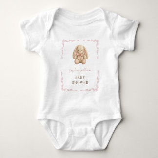 Cute Watercolor Konijn Baby Shower Romper