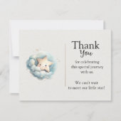 Cute Watercolor Little Star in Blue Clouds Notitiekaartje (Voorkant)