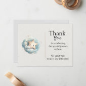 Cute Watercolor Little Star in Blue Clouds Notitiekaartje (Voorkant / Achterkant in situ)