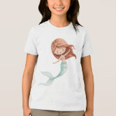 Cute Watercolor Mermaid Illustration Tri-Blend Shirt (Voorkant)