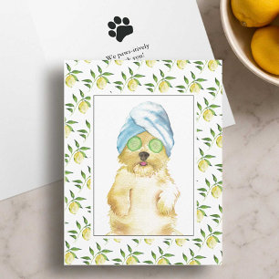 Cute Watercolor Morkie Poo Citroen Dankkaart Feestdagen Kaart