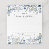 Cute Watercolor Name and Table Number Plaatskaartje (Buitenkant ongevouwen)