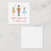 Cute Watercolor Nutcracker Ballerinas Christmas Notitiekaartje (Voorkant / Achterkant)