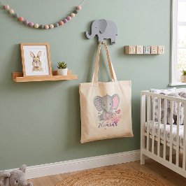 Cute watercolor olifant baby boodschappentas tote bag