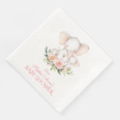 Cute Watercolor Olifant Meisje Baby Shower Servet (Hoek)