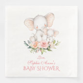 Cute Watercolor Olifant Meisje Baby Shower Servet (Voorkant)