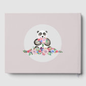 Cute Watercolor Panda Beer en Bloemen Baby Shower Gastenboek (Achterkant)