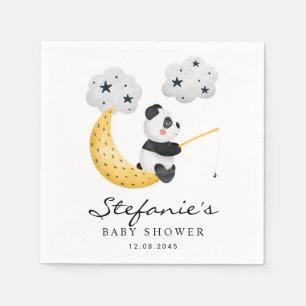 Cute Watercolor Panda Twinkle Twinkle Baby Shower Servet