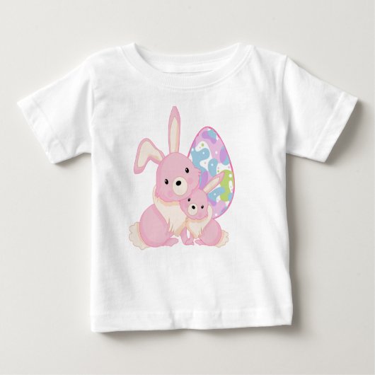 CUTE WATERCOLOR PINK EASTER BUNNIES & EASTER EGG (Voorkant)