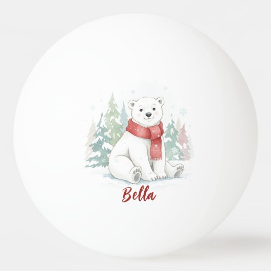 Cute watercolor Polar Bear Pingpongbal (Voorkant)
