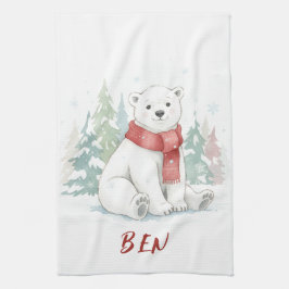 Cute watercolor Polar Bear Theedoek