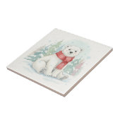 Cute Watercolor Polar Bear Winter  Tegeltje (Zijkant)