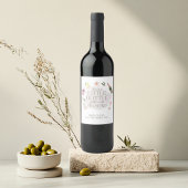 Cute Watercolor Pregnancy Reveal Personalized Wijn Etiket