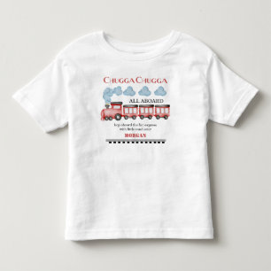 Cute Watercolor Rode Trein Verjaardag Elke Leeftij Kinder Shirts
