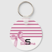 Cute Watercolor Roze Strikken Sleutelhanger (Voorkant)