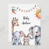Cute Watercolor Safari Animals Illustration Briefkaart (Voorkant / Achterkant)