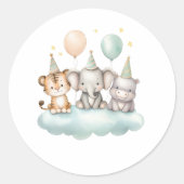 Cute watercolor Safari Baby Animal Sticker (Voorkant)
