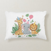 Cute Watercolor Safari Dieren Verjaardagsfeestje K