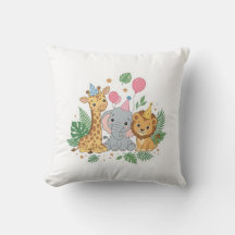 Cute Watercolor Safari Dieren Verjaardagsfeestje K
