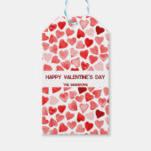 Cute Watercolor Seamless Hearts  Valentine's Day   Cadeaulabel (Voorkant)