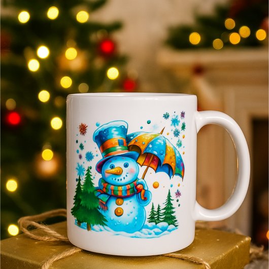 Cute Watercolor Snowman_Festive Holiday Design Koffiemok