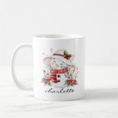 Cute Watercolor Snowman Greenery Christmas Koffiemok (Links)