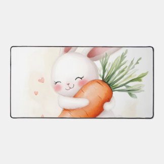 Cute Watercolor Spring Bunny Carrot Bureaumat