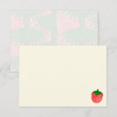 Cute Watercolor Strawberry Blank Cream Off White Notitiekaartje (Voorkant / Achterkant)
