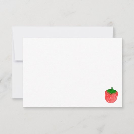 Cute Watercolor Strawberry Custom Blank Notitiekaartje (Voorkant)