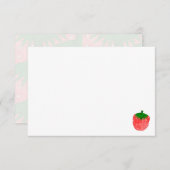 Cute Watercolor Strawberry Custom Blank Notitiekaartje (Voorkant / Achterkant)