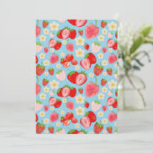 Cute Watercolor Strawberry Seamless Pattern Kaart (Staand voorkant)