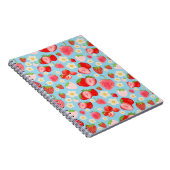 Cute Watercolor Strawberry Seamless Pattern Notitieboek (Rechterzijde)