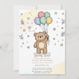 Cute Watercolor Teddy bear Illustration babyshower Kaart